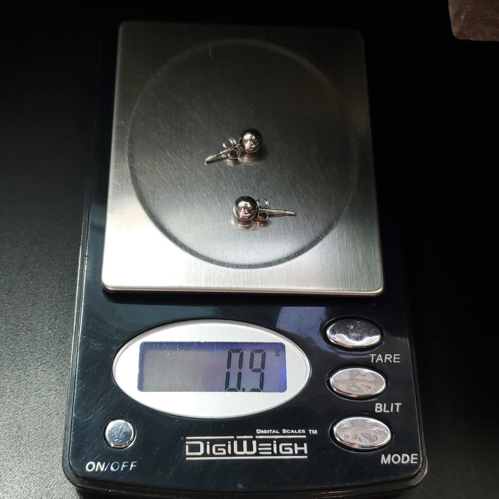 Sterling Silver Simple Round Orb Stud Earrings - image 6